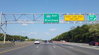 Long Island Expressway (I-495) east in Suffolk County | Exits 49 to 73 (east end)