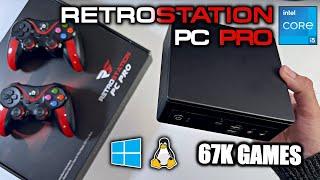 Retrostation PC PRO - Best Retro Game Console 2022 - 67K Games - 2 Wireless Controllers - Windows 11