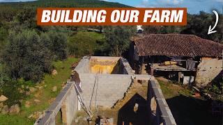 Almost done with the stone walls on our dreamy farm in Portugal