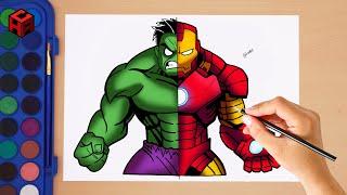 How to Draw Hulk X Hulk Buster | Step by step | Marvels