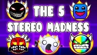 "THE 5 STEREO MADNESS" !!! - GEOMETRY DASH BETTER & RANDOM LEVELS