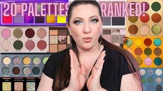 RANKING THE LAST 20 EYESHADOW PALETTES I TRIED FROM WORST TO BEST!