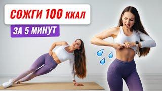 Сожги 100 КАЛОРИЙ за 5 МИНУТ - Домашняя Тренировка *Для Ленивых*