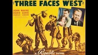 John Wayne, Sigrid Gurie & Charles Coburn in "Three Faces West" (1940)