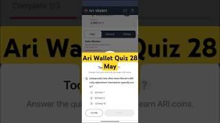Ari wallet quiz 28 May | Ari wallet daily quiz today answer|Arichain Quiz Today 28 May