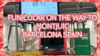 FUNICULAR ON THE WAY TO MONTJUIC CASTLE BARCELONA SPAIN