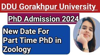 DDU |Part Time PhD Admission 2024|New Date for Part time PhD In Zoology|