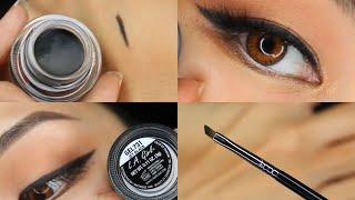 LA Girl Gel Eyeliner JET BLACK Quick Review Swatch Tutorial | Sigma E06 Brush Review