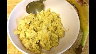 BANANA SCRAMBLED EGGS 2 INGREDIENT healthy and easy recipe -adding 2 eggs to banana is so delicious!