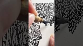 Every leaf or nothing! #art #drawing #dippen #tree #treeart #arttips #drawingstyle #shorts #inkart
