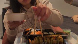 ASMR Sushi mukbang Maki, Nigiri, inside out