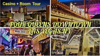 FOUR QUEENS CASINO HOTEL WALK THRU TOUR + 2 QUEEN ROOM REVIEW