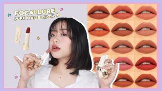 FOCALLURE Pure Matte Lipstick (swatches+review) | phonycore 2024 (Philippines)