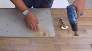 How to drill hinge hinge holes in kitchen doors - Kitchen Warehouse UK LTD