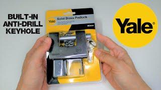 Yale Solid Brass Padlock 80mm with Bracket Unboxing.