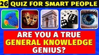 Tough General Knowledge Quiz That 90% Can’t Finish | Brain Gym 26