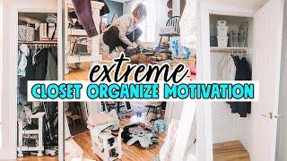 EXTREME CLEAN, ORGANIZE + DECLUTTER MOTIVATION | CLOSET MAKEOVER 2020