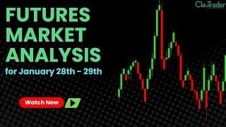 /NQ, /ES, /YM, /CL, /GC Futures Technical Chart Analysis for January 28-29, 2025