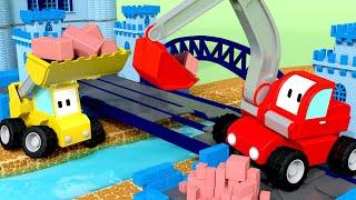 The Bridge across the River - Tiny Trucks for Kids with Street Vehicles Bulldozer, Excavator & Crane