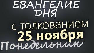 25 ноября, Понедельник. Евангелие дня 2024 с толкованием