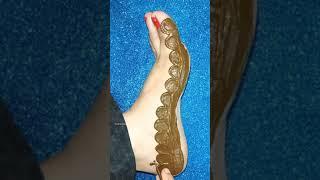 Simple Kangura mehndi designs trick || Easy foot mehndi design with dots #shorts