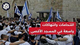 اقتحام إسرائيلي واسع للمسجد الأقصى واعتداءات على الفلسطينيين والمرجعيات الإسلامية تدعو إلى تدخل عاجل