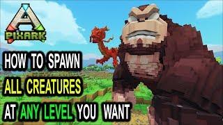 ️PixARK HOW TO SPAWN (TAMED) DINOS (WITH LEVELS)! PixARK Console Commands Creature Spawn