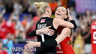 Turkiye volleyball pulls off EPIC two-set comeback to avoid big upset | Paris Olympics | NBC Sports