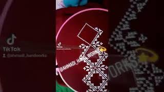 cross stitch tutorial. طریقه دوخت گراف بالای شال هزاره گی ️