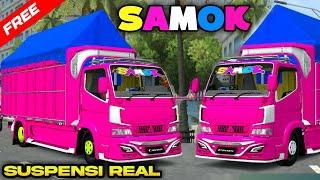 REVIEW DAN SHARE MOD BUSSID TRUK CANTER SAMOK $ALE BY MUHKLAS