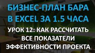 Бизнес-план бара в Excel за 1.5 часа: 12 урок. Как рассчитать все показатели эффективности проекта