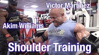 Victor Martinez and Akim Williams Train Shoulders for the 2019 Arnold Classic