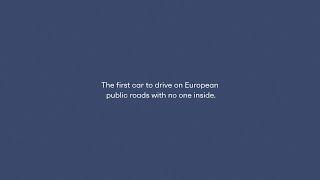 The first car drives without a person in the vehicle on a European public road