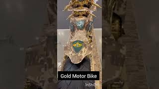 Gold Motor Bike printed with Pictures of Holy Mosque and Kalma Sharif..... 