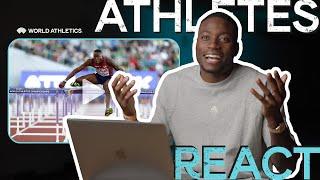 Grant Holloway reacts to second 110m hurdles World Athletics Championships  | Athletes React