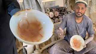 How ONYX Marble Stone Bowl are Made || Handcrafted ONYX Marble Stone Bowl || DIY ONYX Stone Bowl