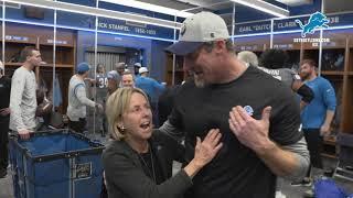 Lions vs. Vikings: Locker room celebration