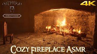 Relaxing Fireplace ASMR Oblivion Cloud Ruler Temple | 4K No Mid Roll