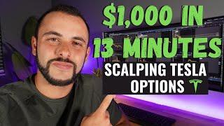 $1,000 in 13 Minutes Scalp Trading Tesla Options - VWAP Options Strategy