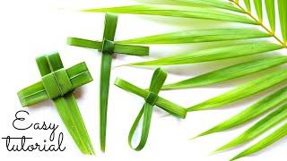 How to fold a PALM LEAF CROSS (Easy Tutorial)