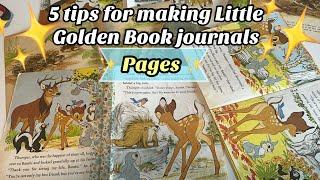 5 tips for your pages in Little Golden Book Junk Journals // ripped pages, easy “constina” fold etc