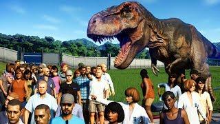 GIANT T-REX vs 3000 GUESTS in Jurassic World Evolution