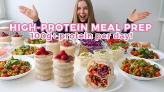 Healthy & High protein Meal Prep with Easy Recipes | 100G+ Protein | overnight oats, wraps, pasta…