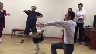 Dancing their traditional dance " Kara Jorgo @ Kyrgysztan in 2017"  I am a fast learner!!! haha