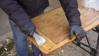 6 foot Long Coffee Table Gets Reglued And Refinished | Furniture Restoration & Repair