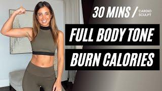 30 Minute FULL BODY Cardio + Toning // Great workout for those who get bored easily