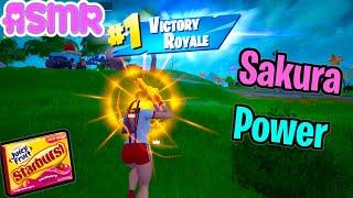 ASMR Gaming  Fortnite Sakura Power Relaxing Gum Chewing + Controller Sounds Whispers 