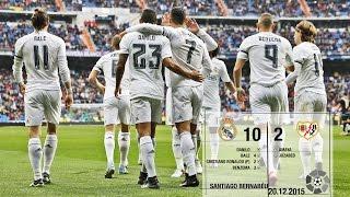 Real Madrid 10-2 Rayo Vallecano (La Liga 2015/16, matchday 16)