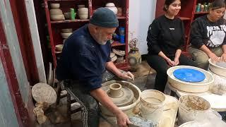 Pottery wheel throwing with Jeff Kirk - San Diego Ceramic Artist