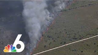 Brush fire shuts down major roadways in Miami-Dade